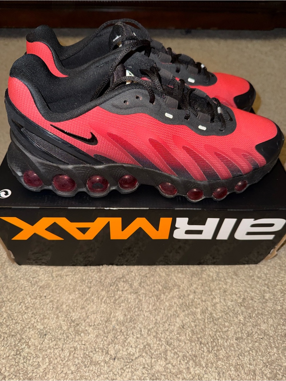 Nike Kids Red and Black Air Max Bubble Sole Sneakers